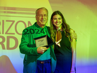 Lorenzo Marini (Lorenzo Marini Group) insieme a Giulia Blatti, valletta della serata